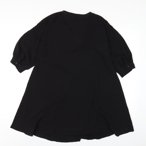 ASOS Womens Black Polyester A-Line Size 6 V-Neck Pullover