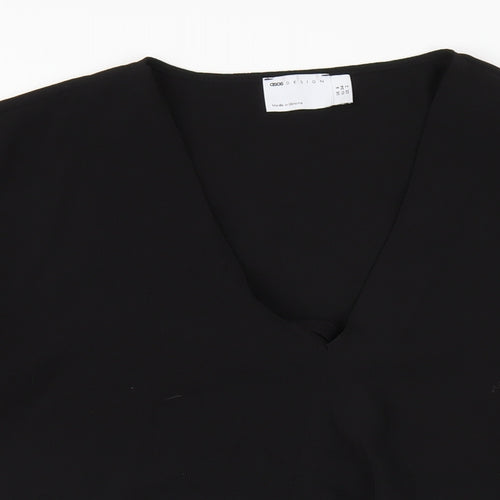 ASOS Womens Black Polyester A-Line Size 6 V-Neck Pullover
