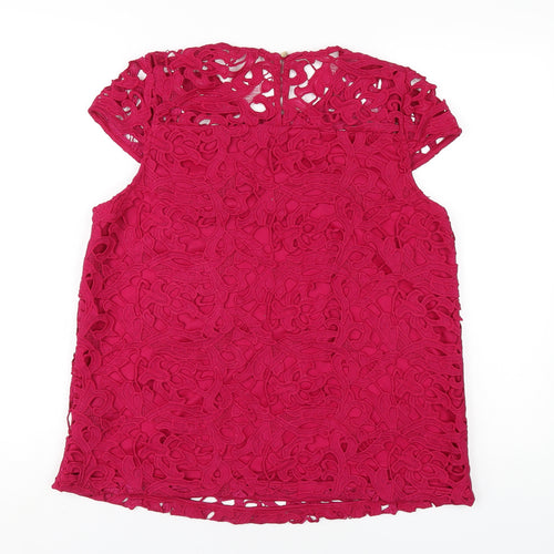 Dorothy Perkins Womens Pink Polyester Basic T-Shirt Size 14 Round Neck
