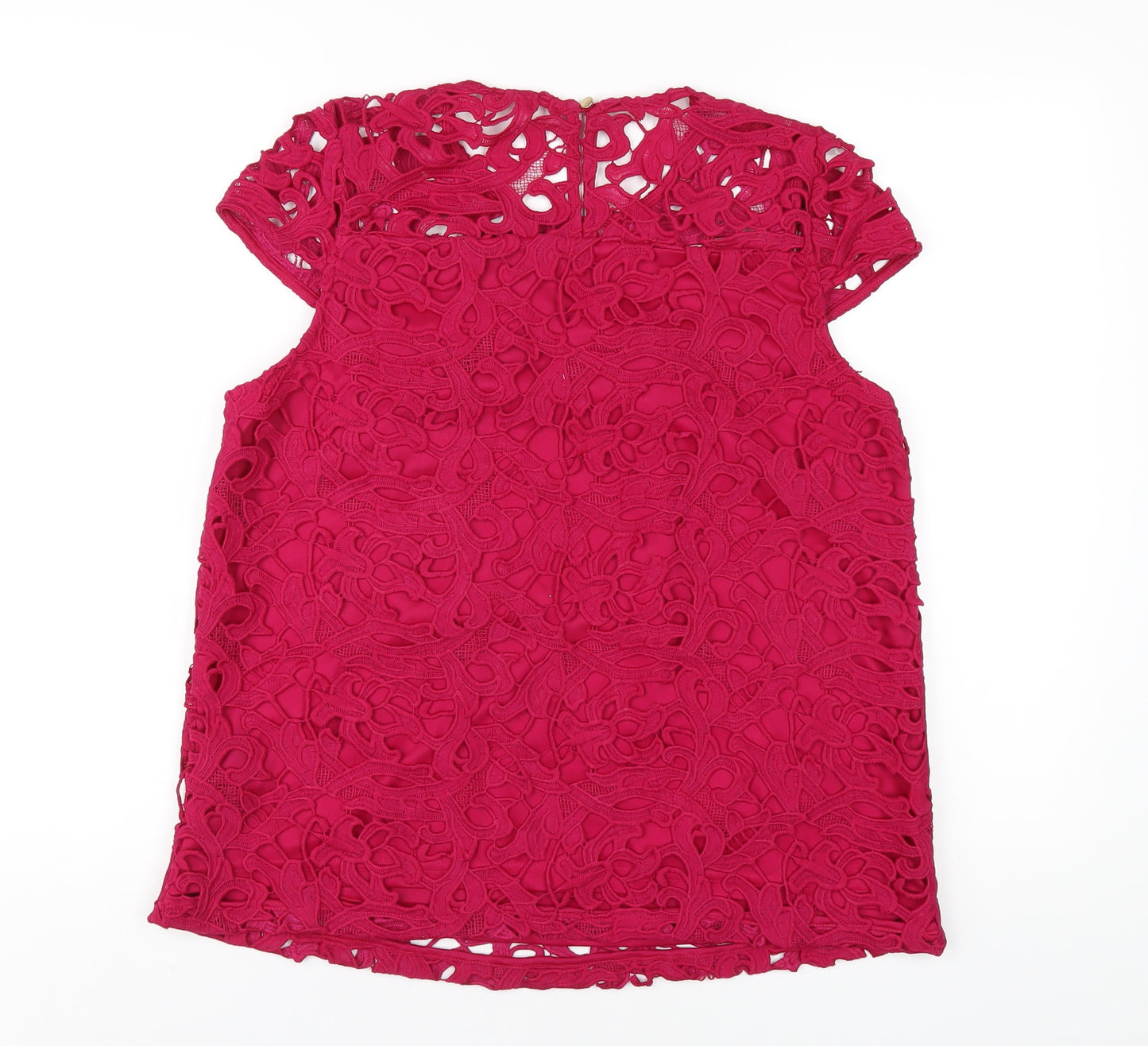 Dorothy Perkins Womens Pink Polyester Basic T-Shirt Size 14 Round Neck