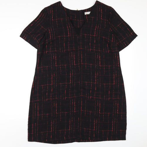 Fenn Wright Manson Womens Black Geometric Polyester A-Line Size 18 Round Neck Zip