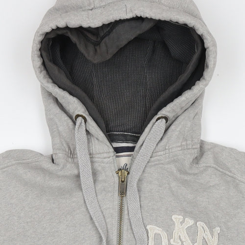 Drift King Mens Grey Cotton Full Zip Hoodie Size L - Logo