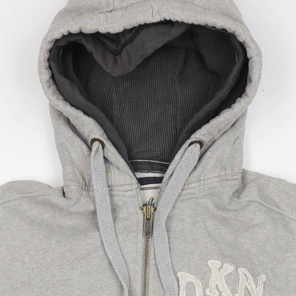 Drift King Mens Grey Cotton Full Zip Hoodie Size L - Logo