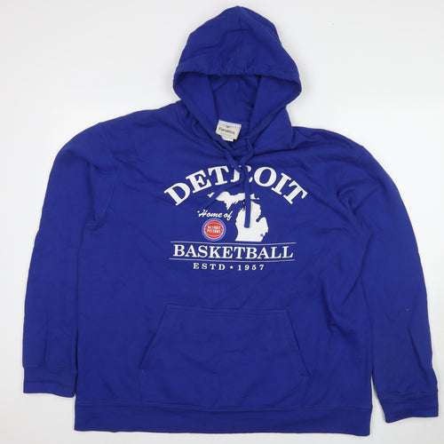 Fanatics Womens Blue Cotton Pullover Hoodie Size L Pullover - Detroit Basketball 1957