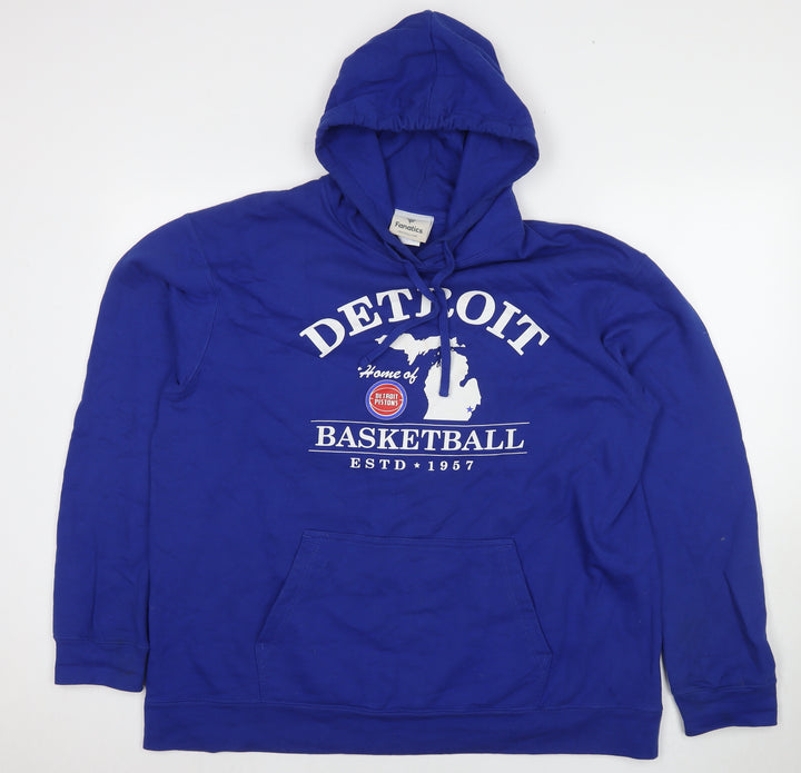Fanatics Womens Blue Cotton Pullover Hoodie Size L Pullover - Detroit Basketball 1957