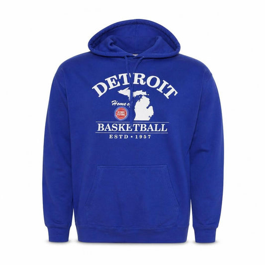 Fanatics Womens Blue Cotton Pullover Hoodie Size L Pullover - Detroit Basketball 1957