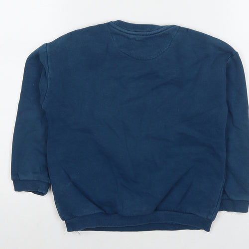 Pokemon Boys Blue Cotton Pullover Sweatshirt Size 7-8 Years Pullover - Pikachu