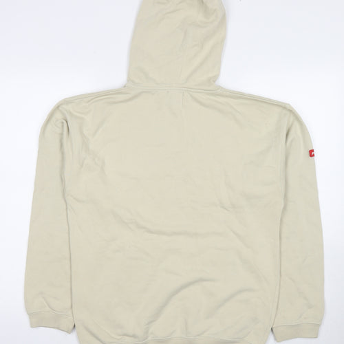 Pod Mens Beige Cotton Pullover Hoodie Size S - Logo