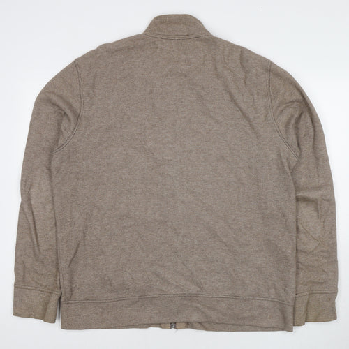 Lands' End Mens Brown Cotton Full Zip Sweatshirt Size L