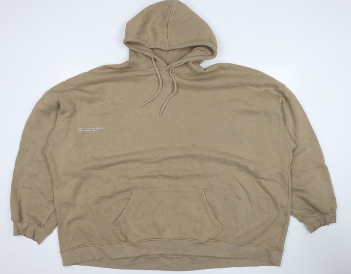 PRETTYLITTLETHING Womens Brown Cotton Pullover Hoodie Size 3XL Pullover - Logo