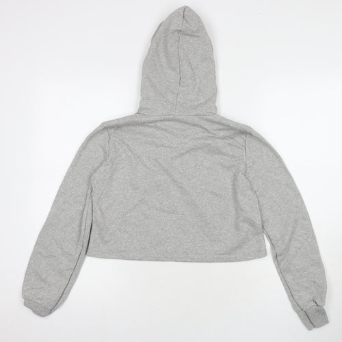 Stylewise Womens Grey Polyester Pullover Sweatshirt Size M Pullover - Couture Lips Cropped Size M/L