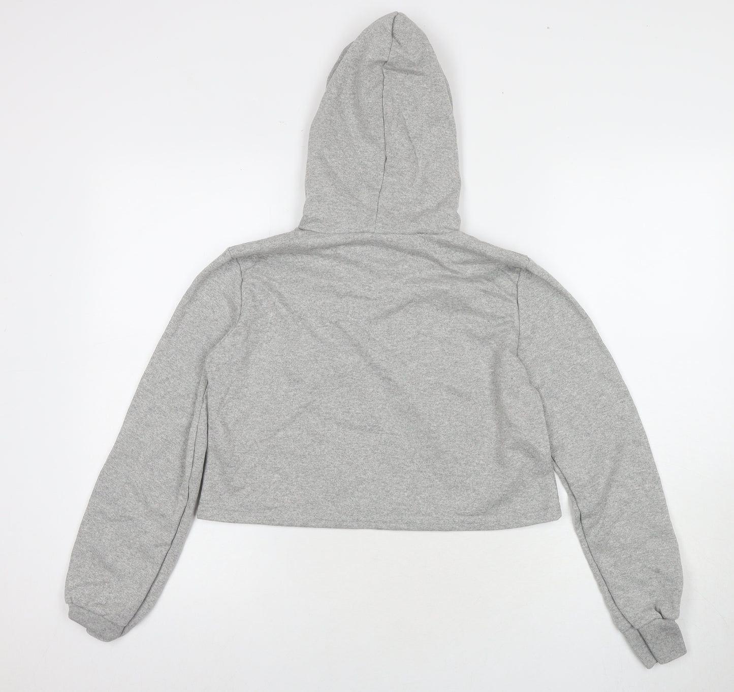 Stylewise Womens Grey Polyester Pullover Sweatshirt Size M Pullover - Couture Lips Cropped Size M/L