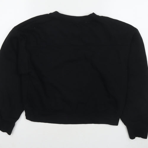 Zara Womens Black Cotton Pullover Sweatshirt Size S Pullover