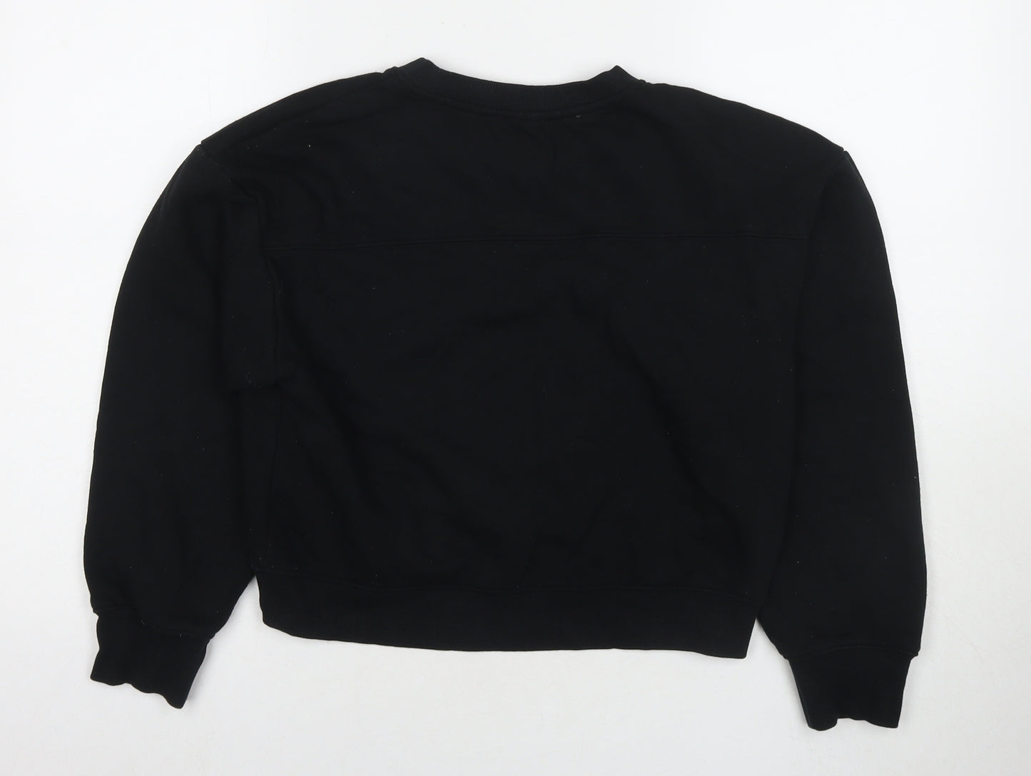 Zara Womens Black Cotton Pullover Sweatshirt Size S Pullover