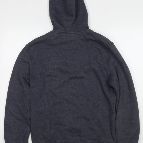 Easy Mens Blue Cotton Full Zip Hoodie Size M
