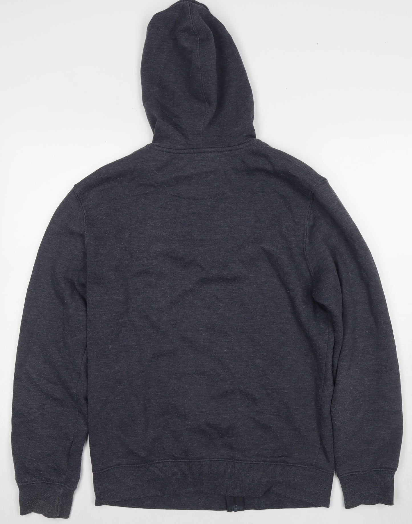 Easy Mens Blue Cotton Full Zip Hoodie Size M
