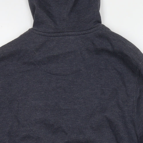 Easy Mens Blue Cotton Full Zip Hoodie Size M