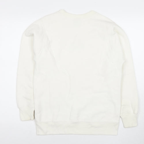 Champion Mens White Cotton Pullover Sweatshirt Size S - Logo