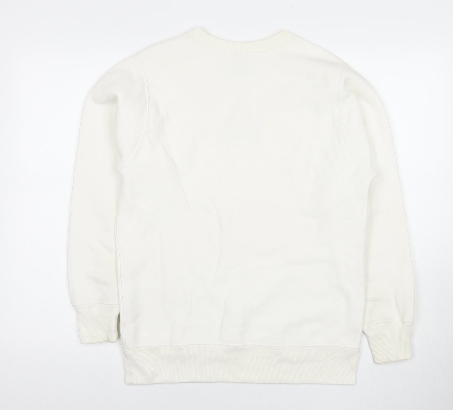 Champion Mens White Cotton Pullover Sweatshirt Size S - Logo