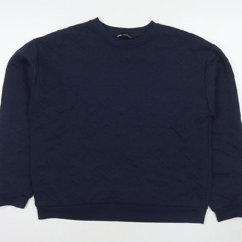 Zara Womens Blue Polyester Pullover Sweatshirt Size M Pullover