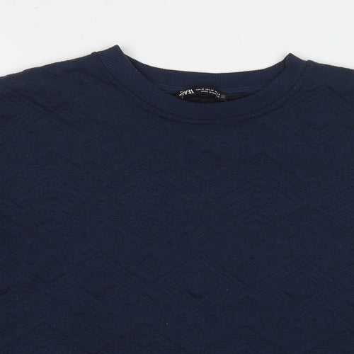 Zara Womens Blue Polyester Pullover Sweatshirt Size M Pullover