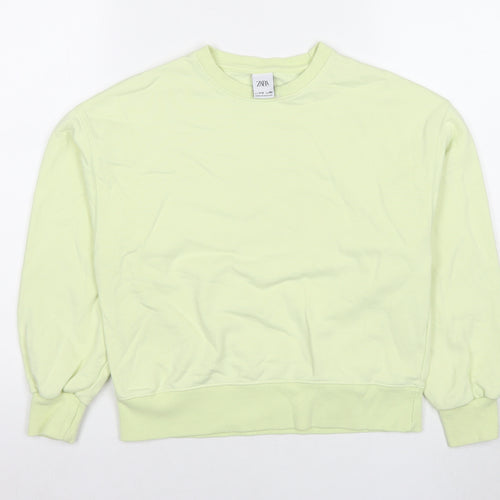 Zara Girls Green Cotton Pullover Sweatshirt Size 11-12 Years Pullover
