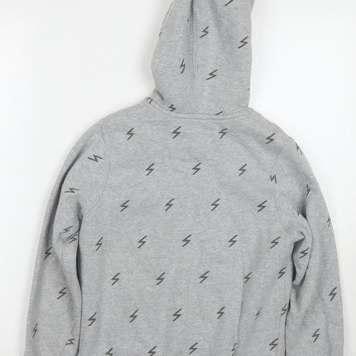 Hanna Andersson Boys Grey Geometric Cotton Full Zip Hoodie Size 8-9 Years Zip - Flash