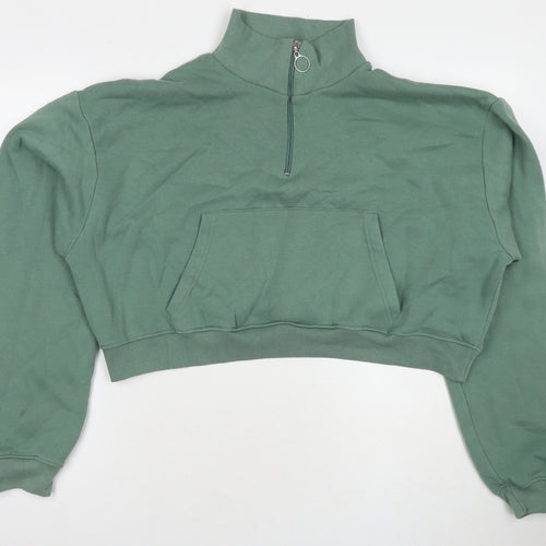 PRETTYLITTLETHING Womens Green Cotton Pullover Sweatshirt Size XL Pullover