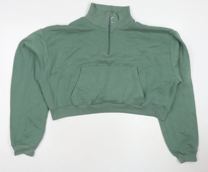 PRETTYLITTLETHING Womens Green Cotton Pullover Sweatshirt Size XL Pullover