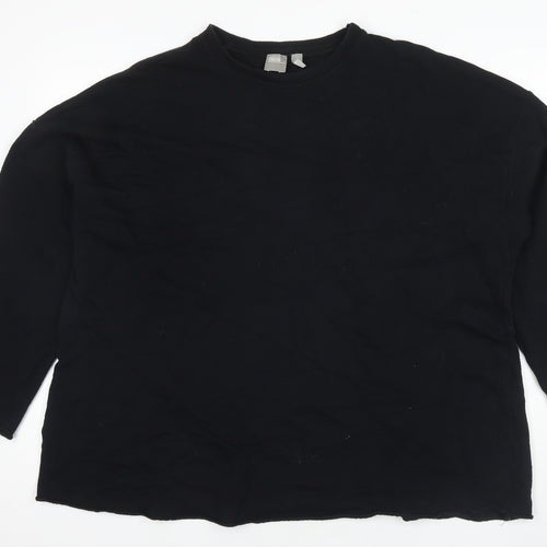 ASOS Womens Black Cotton Pullover Sweatshirt Size 10 Pullover