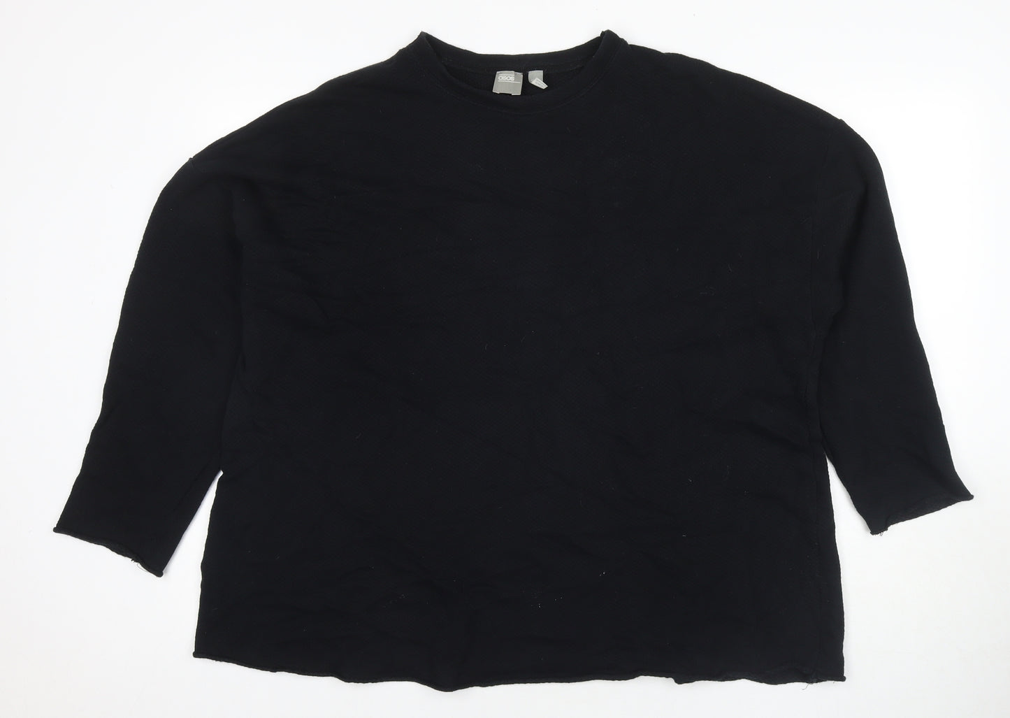 ASOS Womens Black Cotton Pullover Sweatshirt Size 10 Pullover