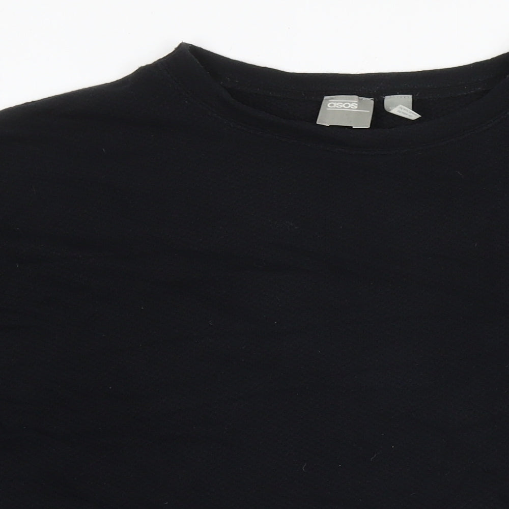 ASOS Womens Black Cotton Pullover Sweatshirt Size 10 Pullover