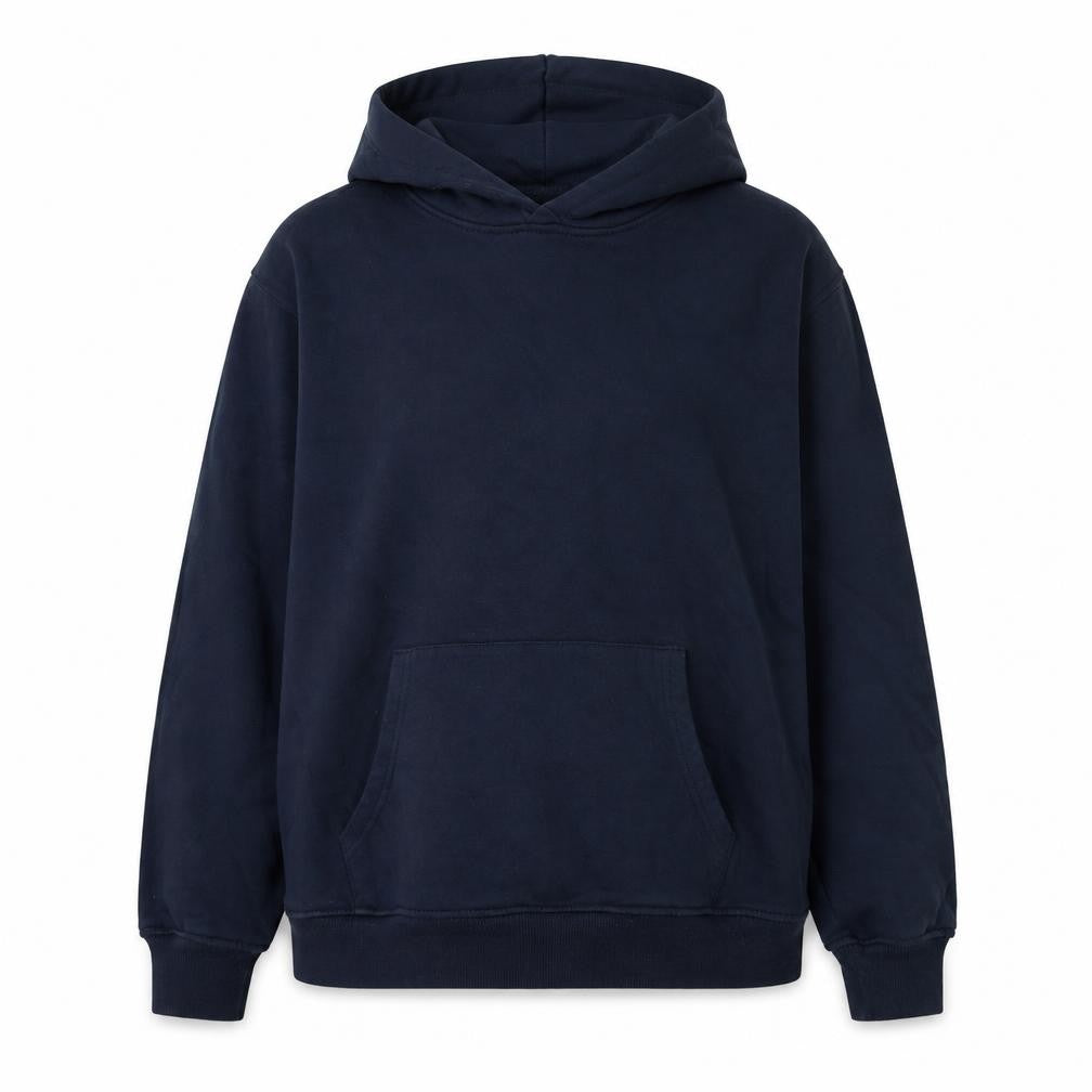 Front view of New Look women’s blue cotton pullover sweatshirt, size M, pullover