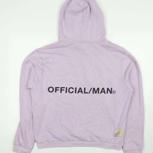 Boohoo Mens Purple Cotton Pullover Hoodie Size 2XL - Logo