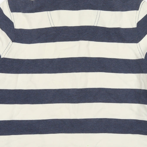 Maine Womens Blue Striped Cotton Pullover Sweatshirt Size 12 Pullover