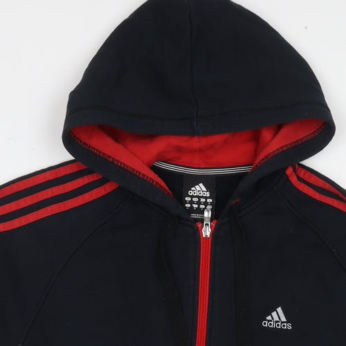 adidas Mens Black Cotton Full Zip Hoodie Size M