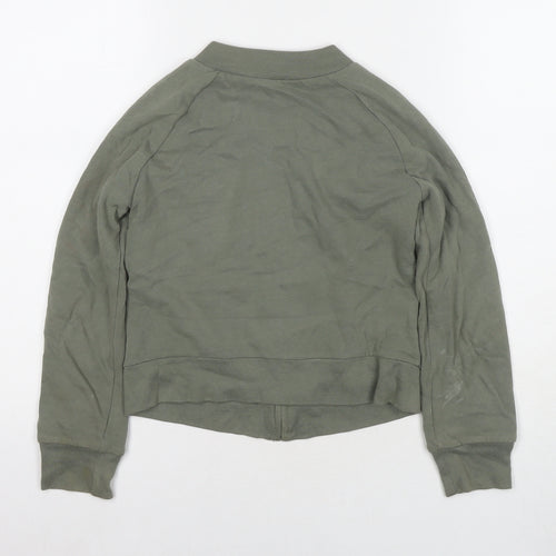 Gap Girls Green Cotton Full Zip Sweatshirt Size 8 Years Zip