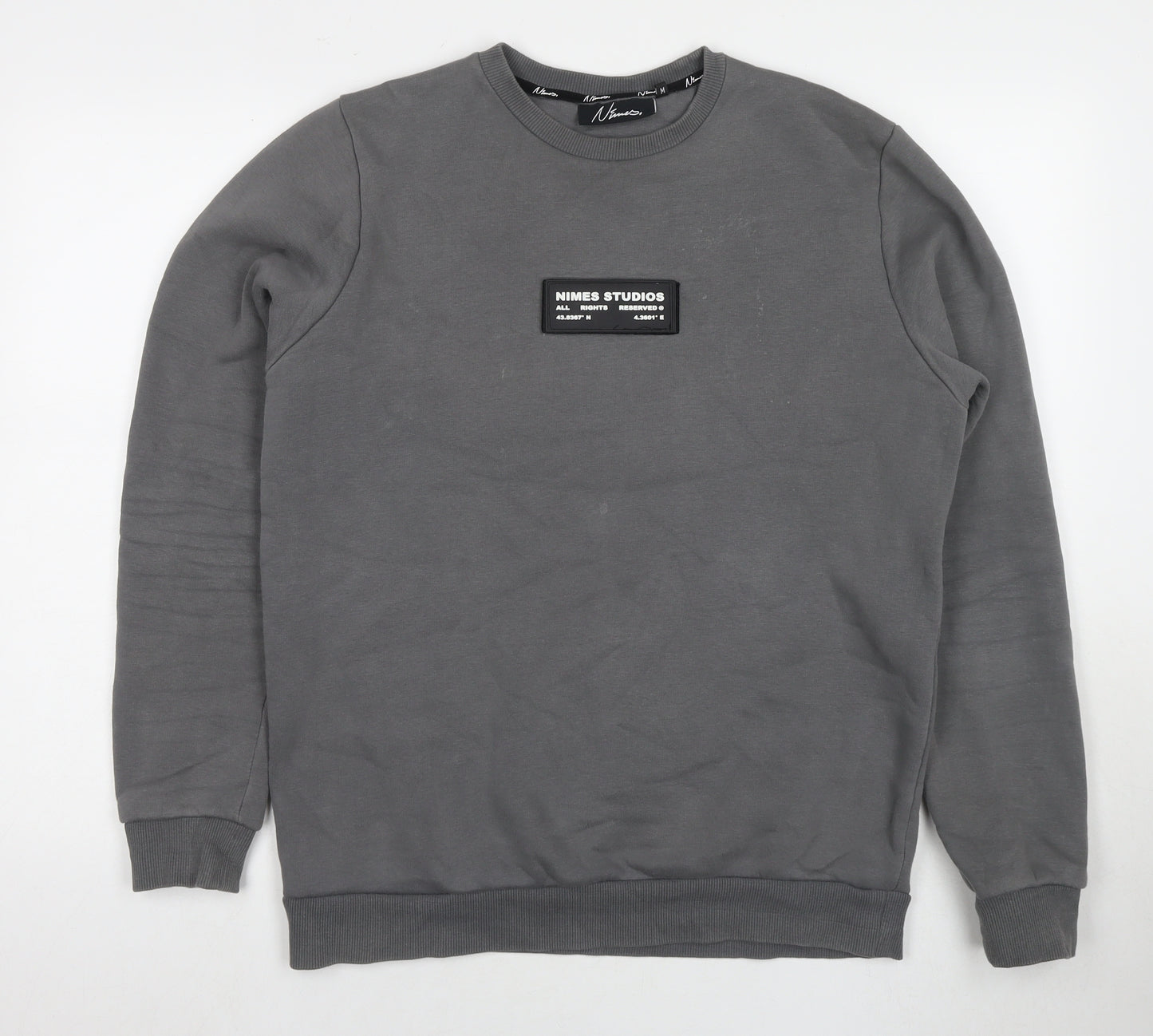 Nimes Mens Grey Cotton Pullover Sweatshirt Size M - Velcro Logo