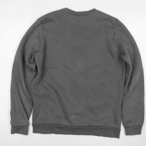 Nimes Mens Grey Cotton Pullover Sweatshirt Size M - Velcro Logo