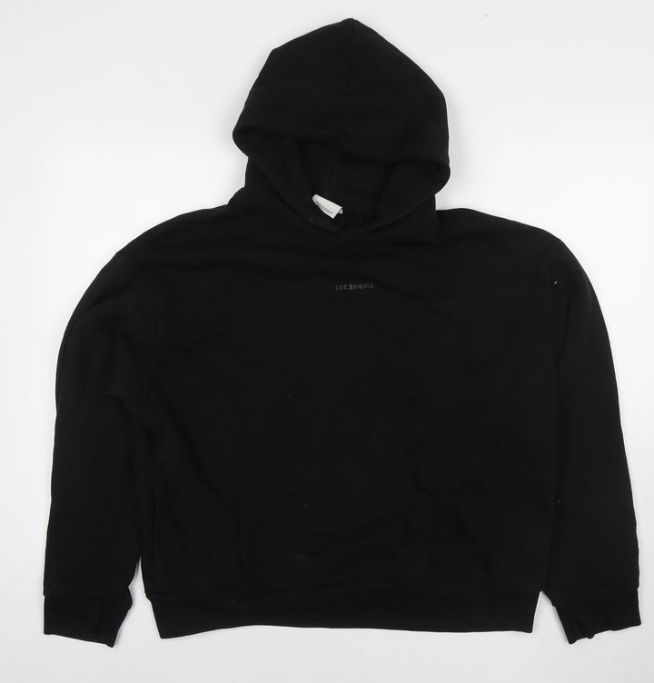 Bershka Mens Black Cotton Pullover Hoodie Size M - Lot