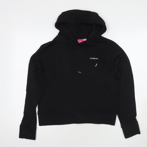 LA Gear Womens Black Cotton Pullover Sweatshirt Size 10 Pullover - Logo