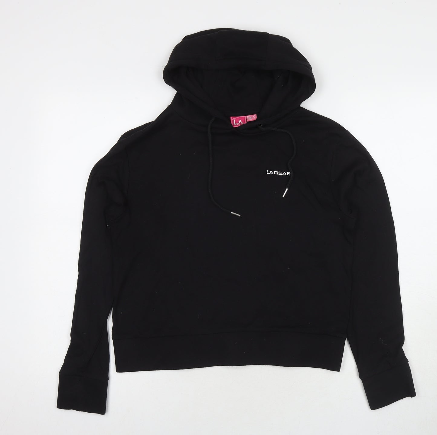 LA Gear Womens Black Cotton Pullover Sweatshirt Size 10 Pullover - Logo