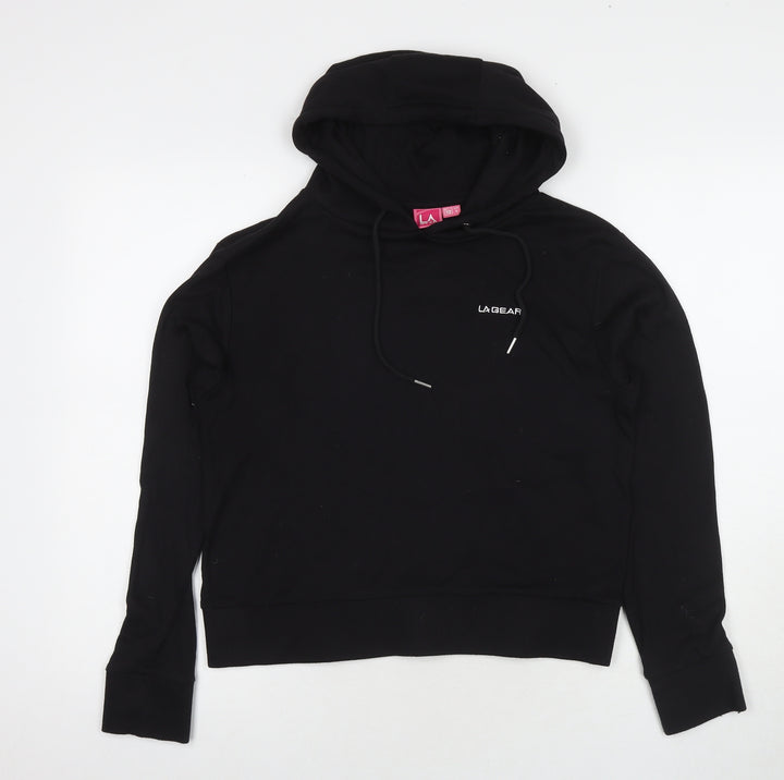 LA Gear Womens Black Cotton Pullover Sweatshirt Size 10 Pullover - Logo