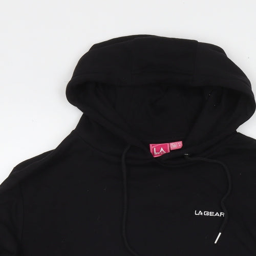 LA Gear Womens Black Cotton Pullover Sweatshirt Size 10 Pullover - Logo