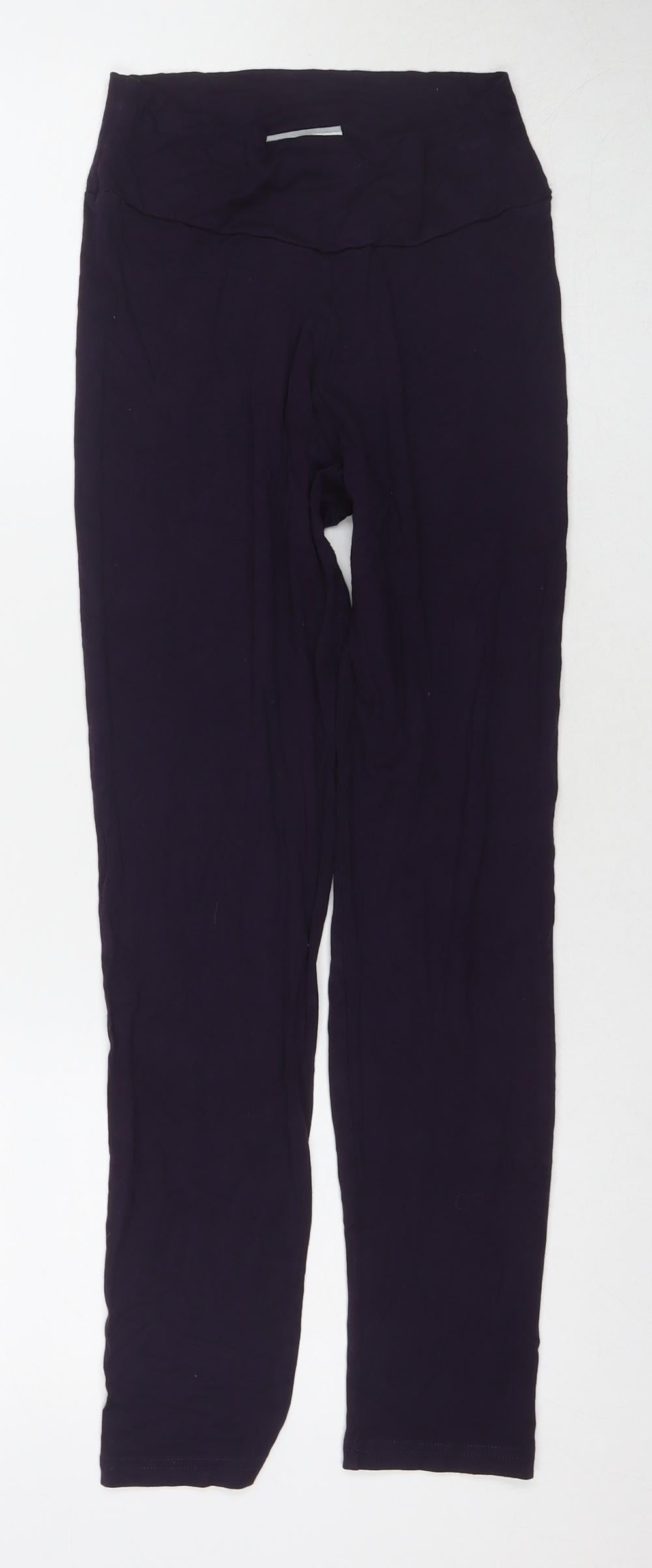 Wallis Womens Purple Viscose Pedal Pusher Leggings Size L L26 in Regular Pullover