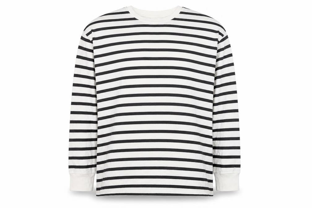 Front view of Next girls’ white striped cotton pullover sweatshirt, size 11, years pullover