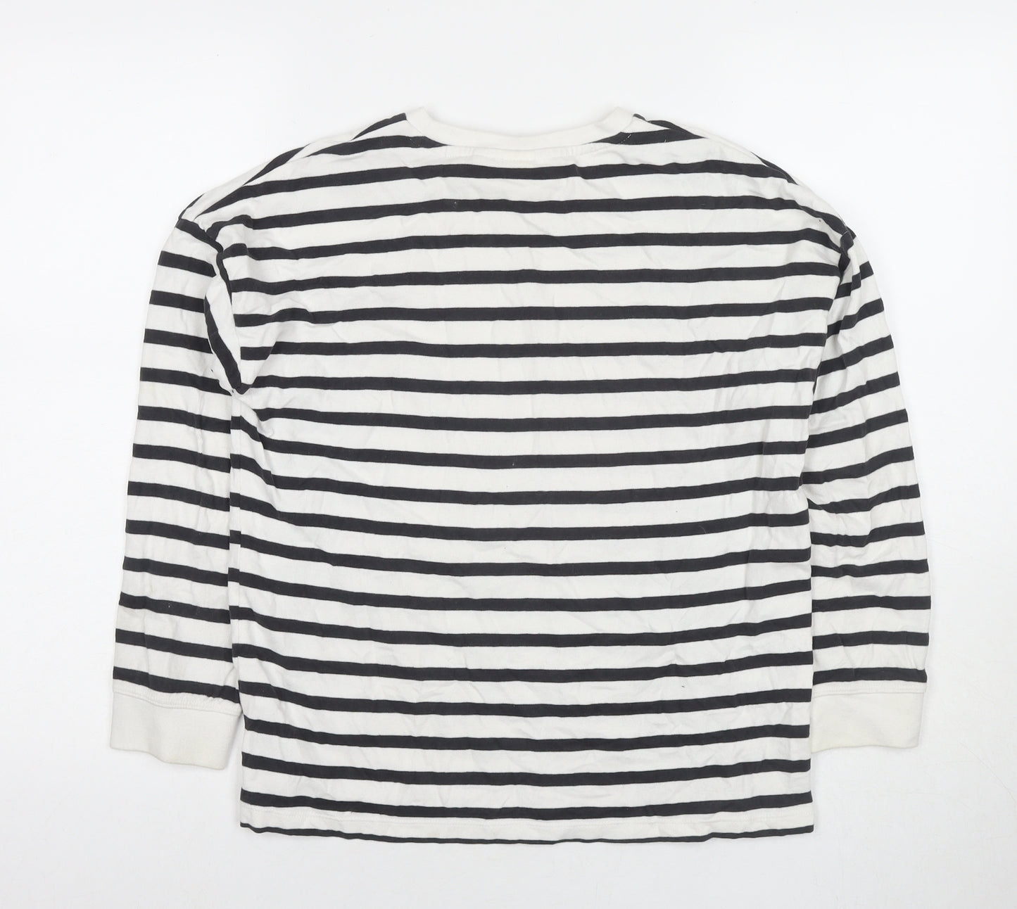 NEXT Girls White Striped Cotton Pullover Sweatshirt Size 11 Years Pullover
