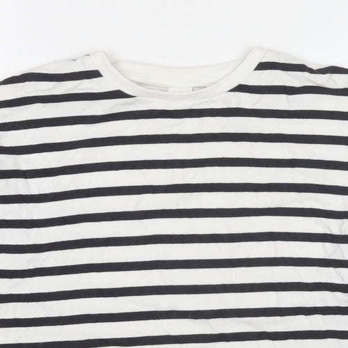 NEXT Girls White Striped Cotton Pullover Sweatshirt Size 11 Years Pullover