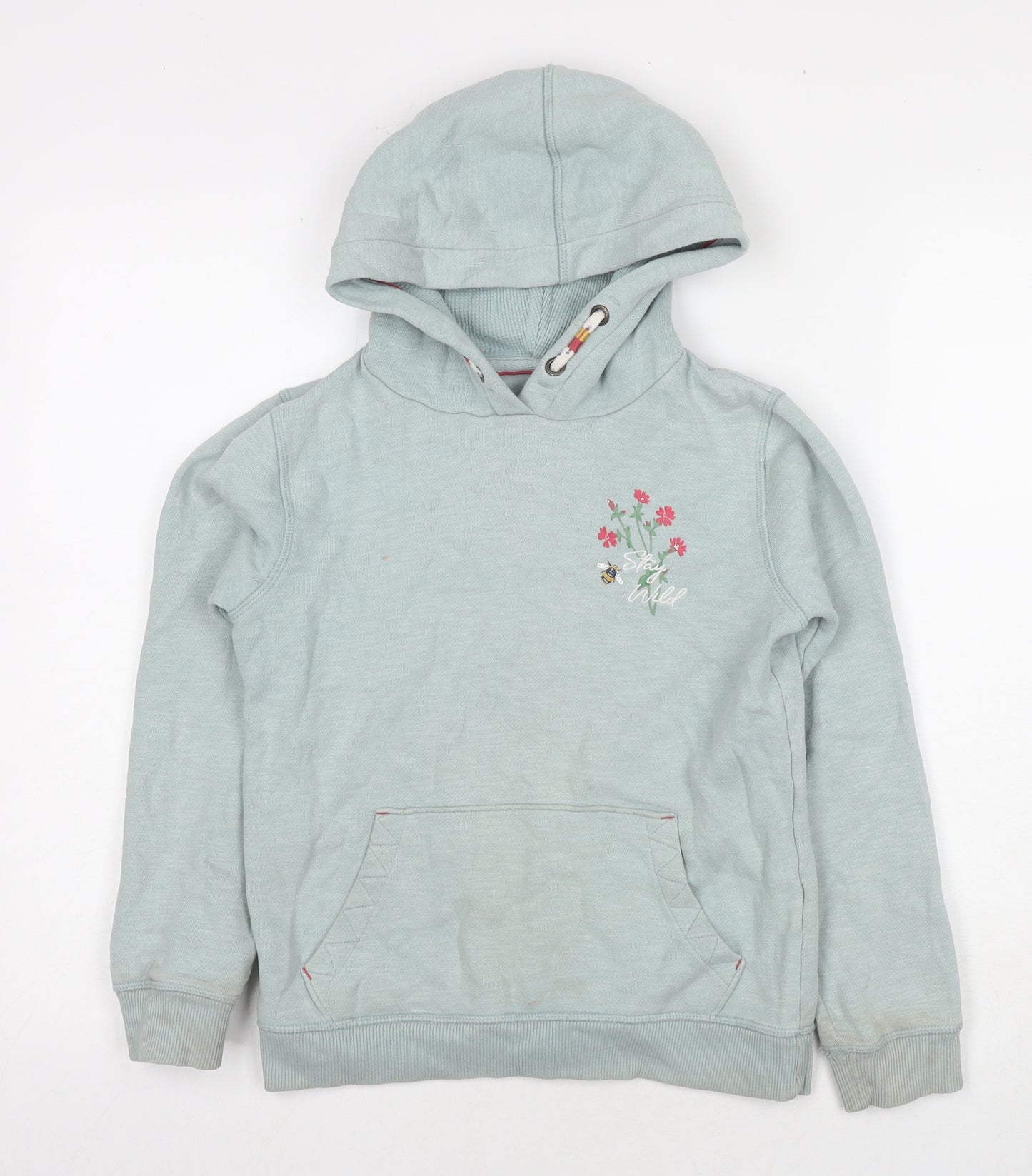 Fat Face Girls Blue Cotton Full Zip Hoodie Size 9-10 Years Zip - Flowers