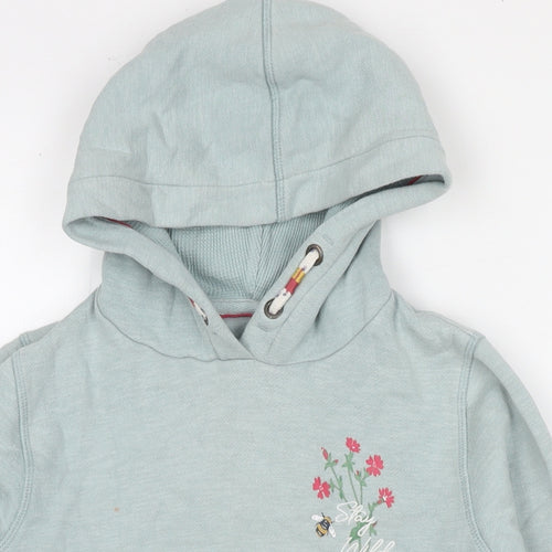Fat Face Girls Blue Cotton Full Zip Hoodie Size 9-10 Years Zip - Flowers